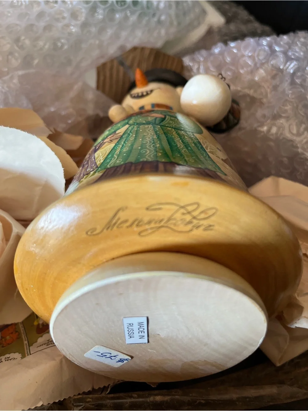 Russian Matreshka snowman clown